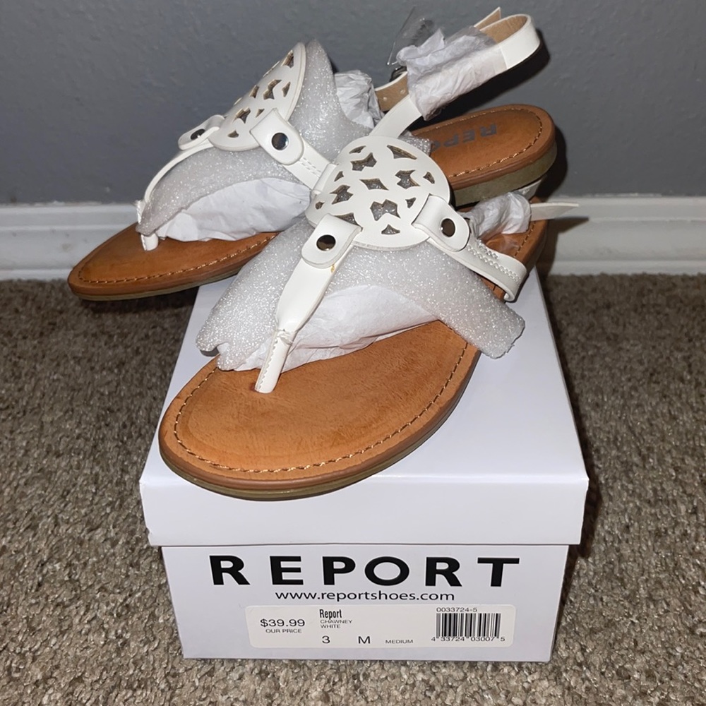 Report White sandals